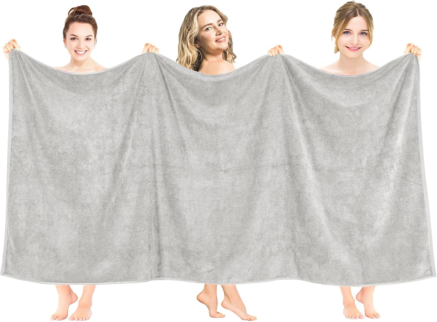 American Soft Linen Luxury 6 Piece Towel Set, 2 Bath Towels 2 Hand Towels 2 Washcloths, 100% Cotton Turkish Towels for Bathroom, Light Grey Towel Sets