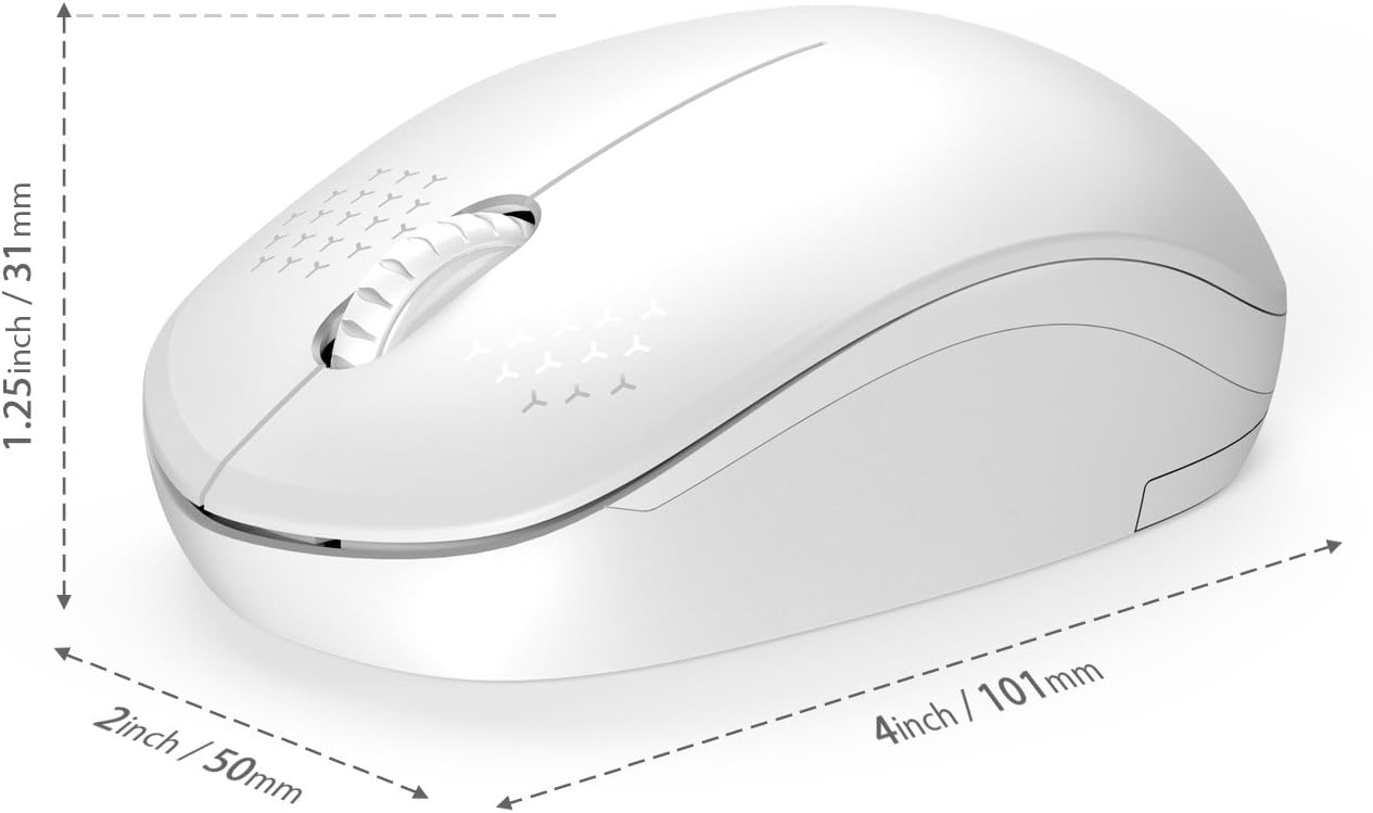 seenda Wireless Mouse, 2.4G Noiseless Mouse with USB Receiver - Portable Computer Mice for PC, Tablet, Laptop with Windows System - Mint Green