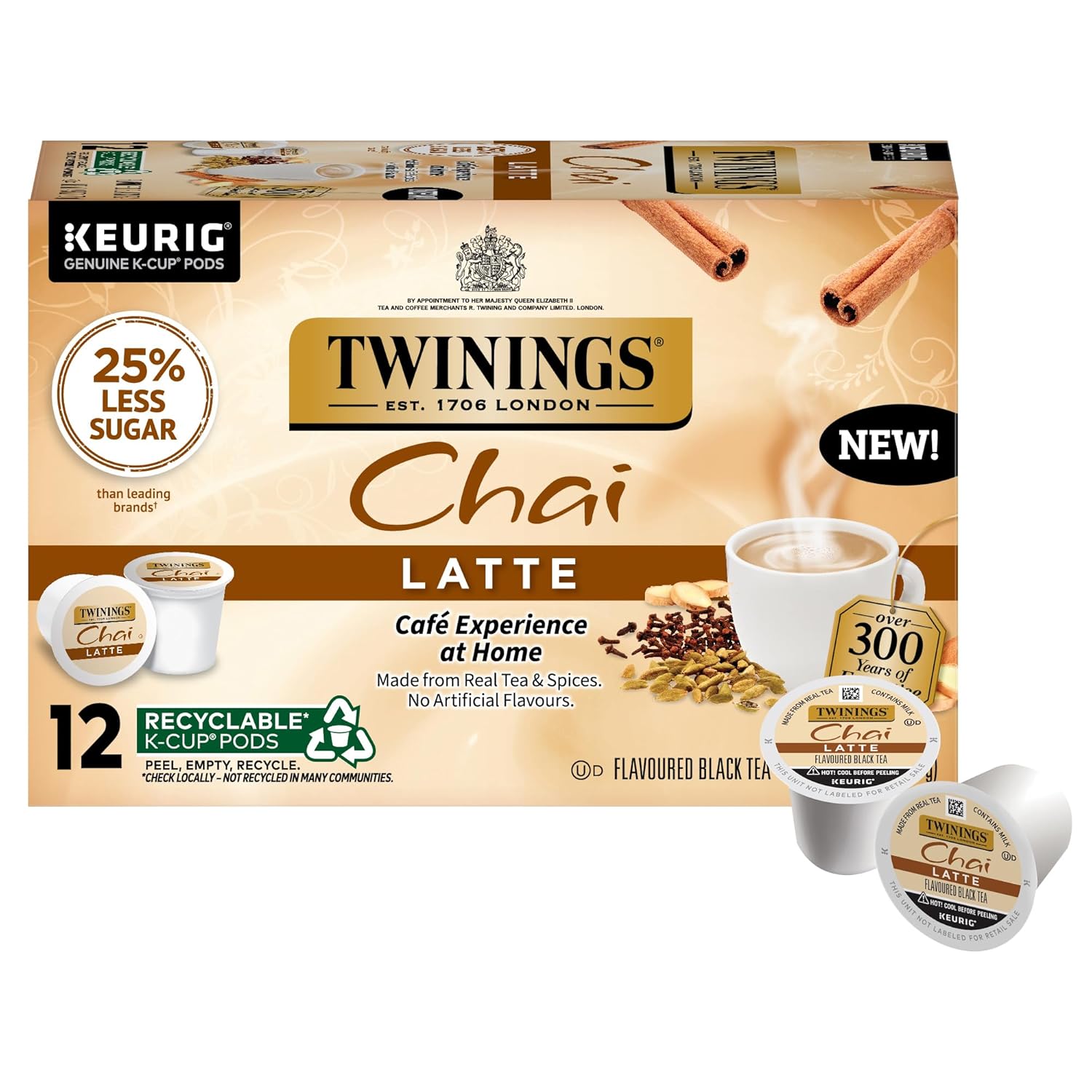 Twinings English Breakfast Black Tea K-Cup Pods for Keurig, 24 Count (Pack of 1), Smooth, Flavourful, Robust, Caffeinated, Enjoy Hot or Iced | Packaging May Vary