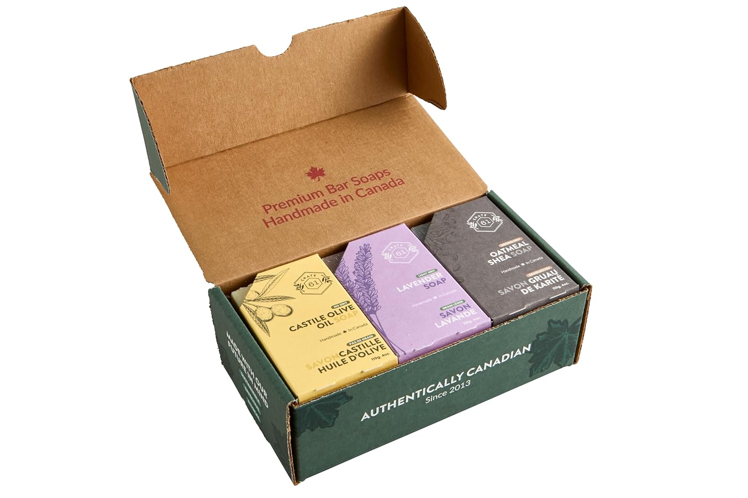 Handmade in Canada, Plant Based Cold Process Natural Bar Soap, With Premium Essential Oils, Dry Skin, Pack of 6 (Most Popular)