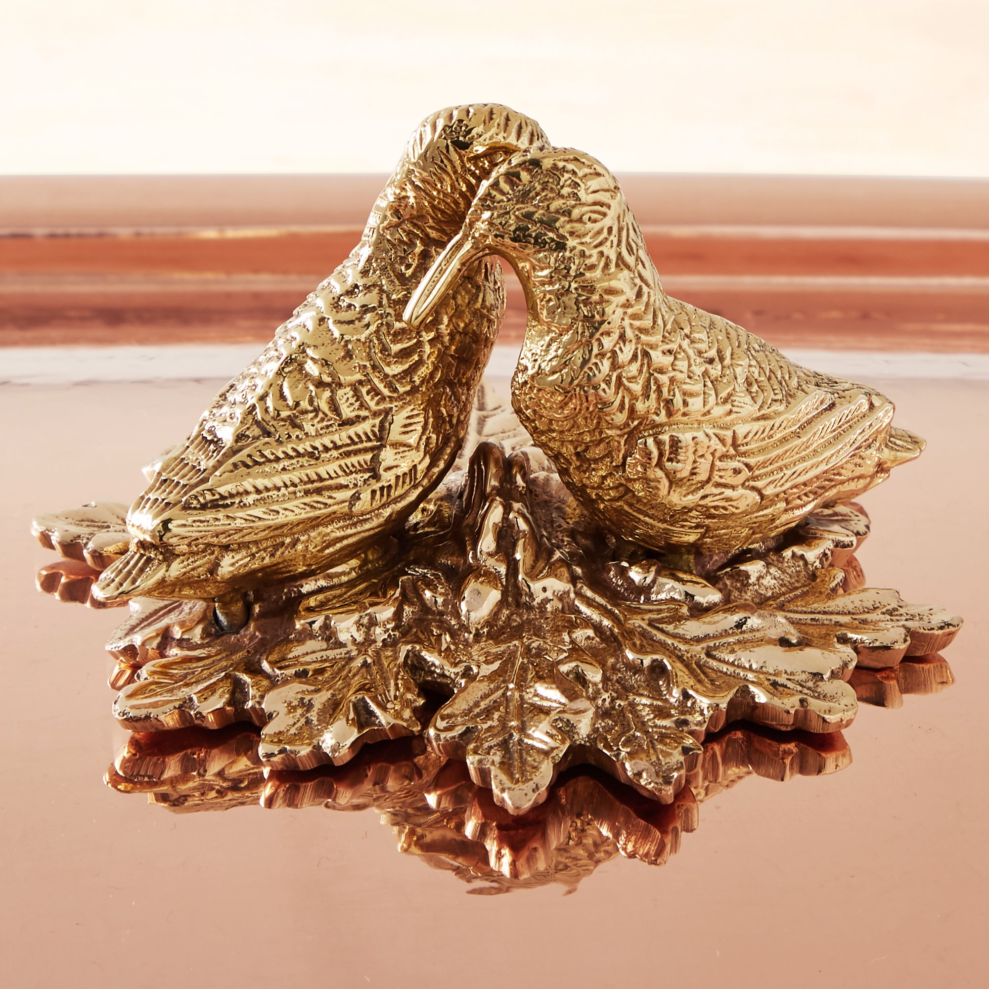 Ruffoni Historia Hammered Copper Rectangle Roasting Pan with Lovebirds Knob