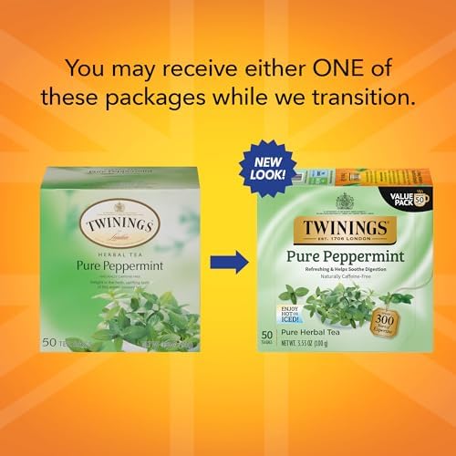 Twinings English Breakfast Black Tea Individually Wrapped Bags, 100 Count (Pack of 1), Smooth, Flavourful, and Robust, Caffeinated, Enjoy Hot or Iced | Packaging May Vary