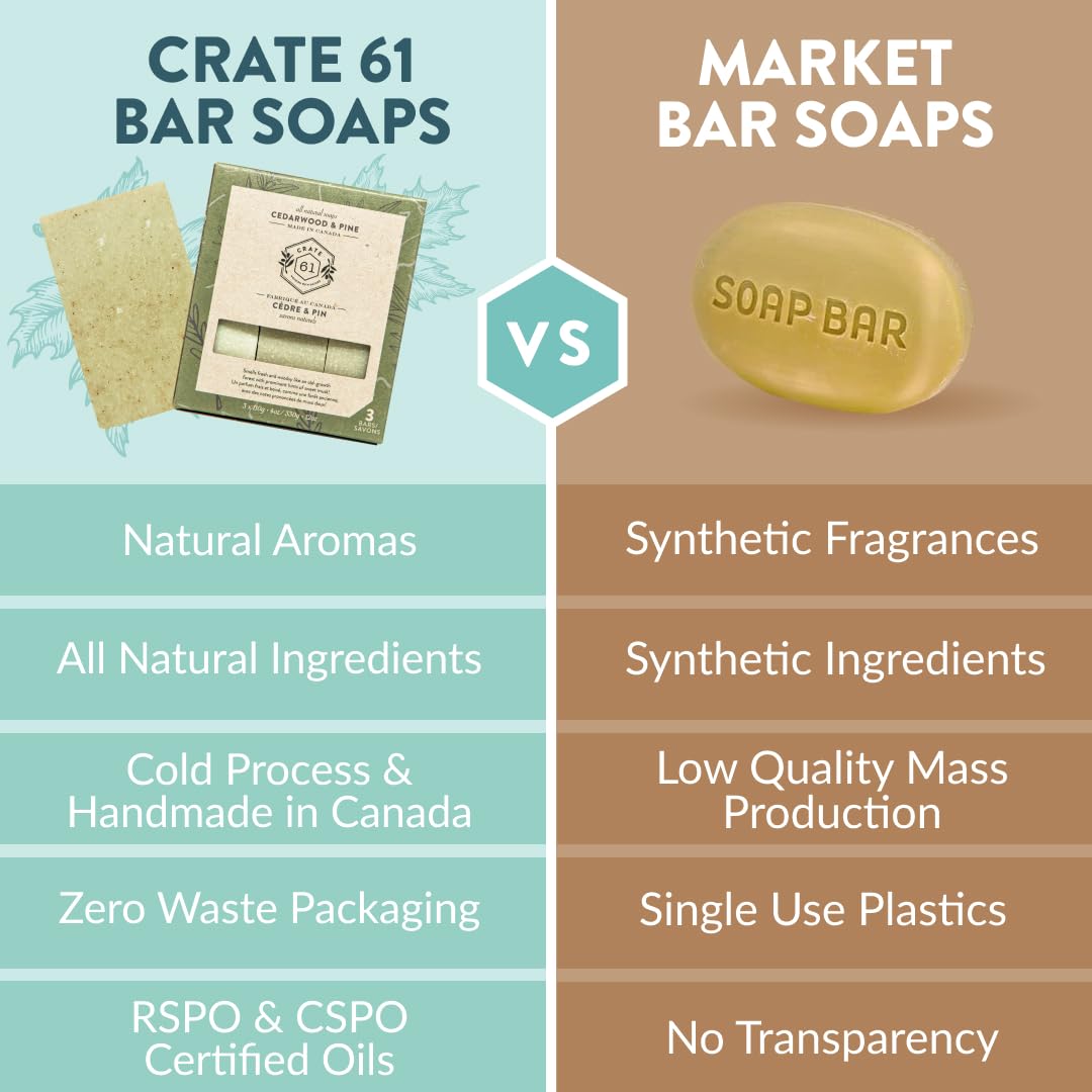 Handmade Vegan Natural Bar Soap Cold Pressed For Face And Body, With Premium Essential Oils, Eucalyptus & Peppermint For Men And Women 3 Pack (Lavender)