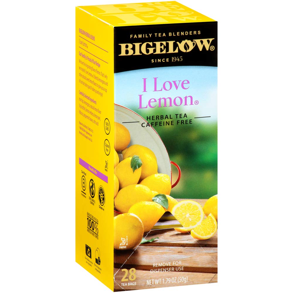 Bigelow Tea Lemon Ginger plus Probiotics Herbal Tea, Caffeine Free Tea with Lemon and Ginger, 18 Count Box (Pack of 6), 108 Total Tea Bags