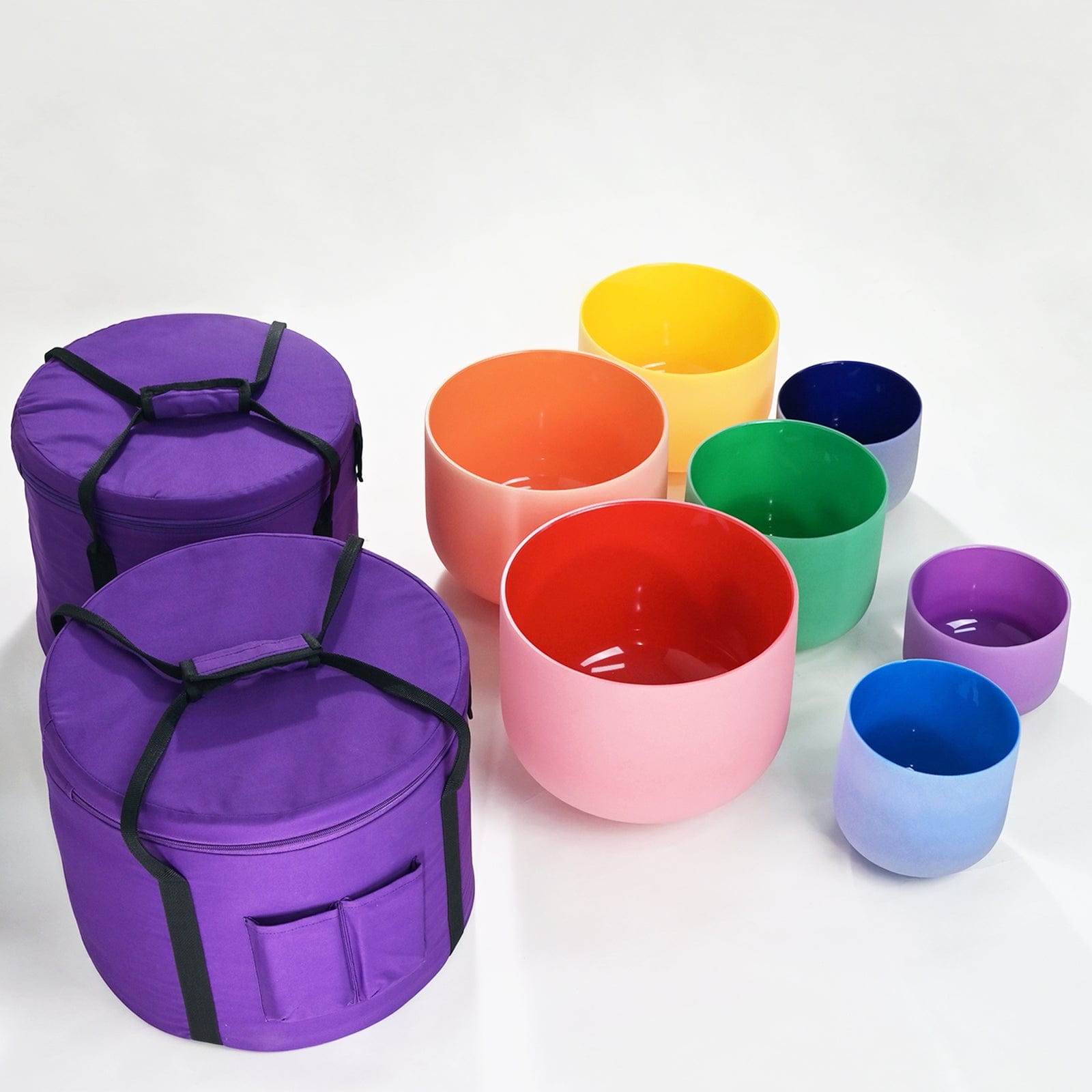 Crystal Singing Bowl Set - 7 Chakra Tuned - Complete Healing - 432 Hz - Largest Size 9” to 16”