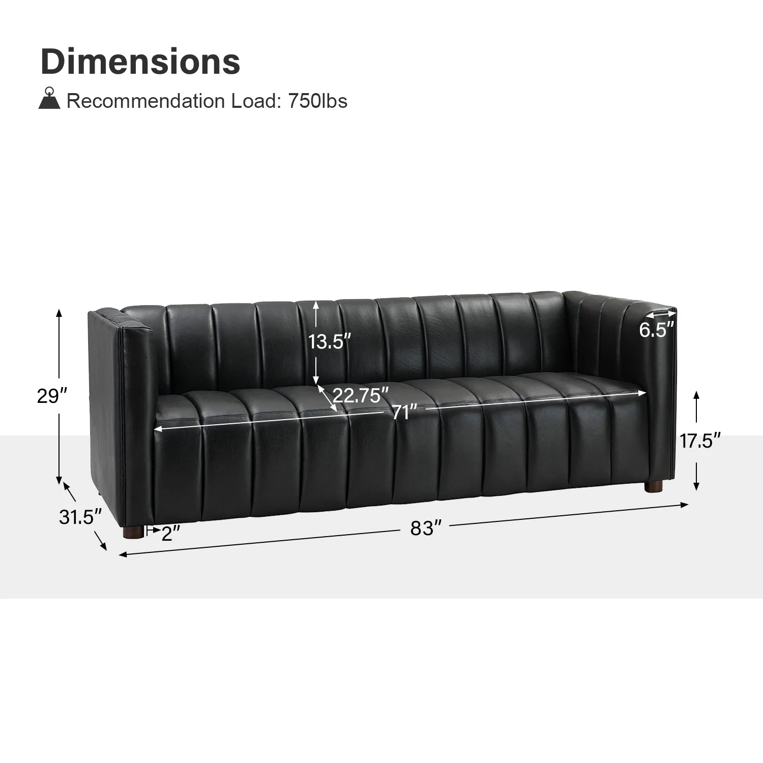 Rowan Genuine Leather Vinyl Office Sofa -83