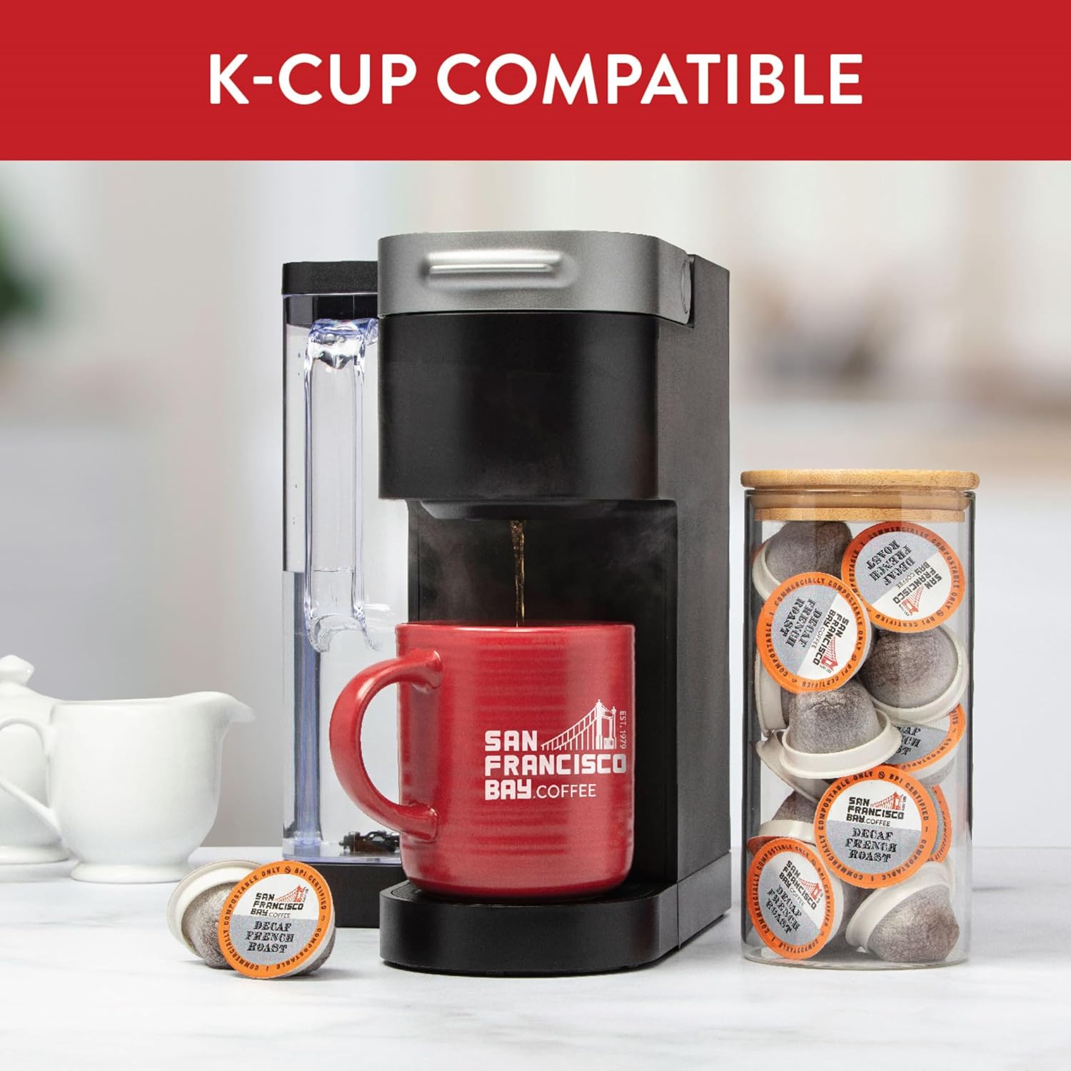 San Francisco Bay Compostable Coffee Pods - French Roast (80 Ct) K Cup Compatible including Keurig 2.0, Dark Roast