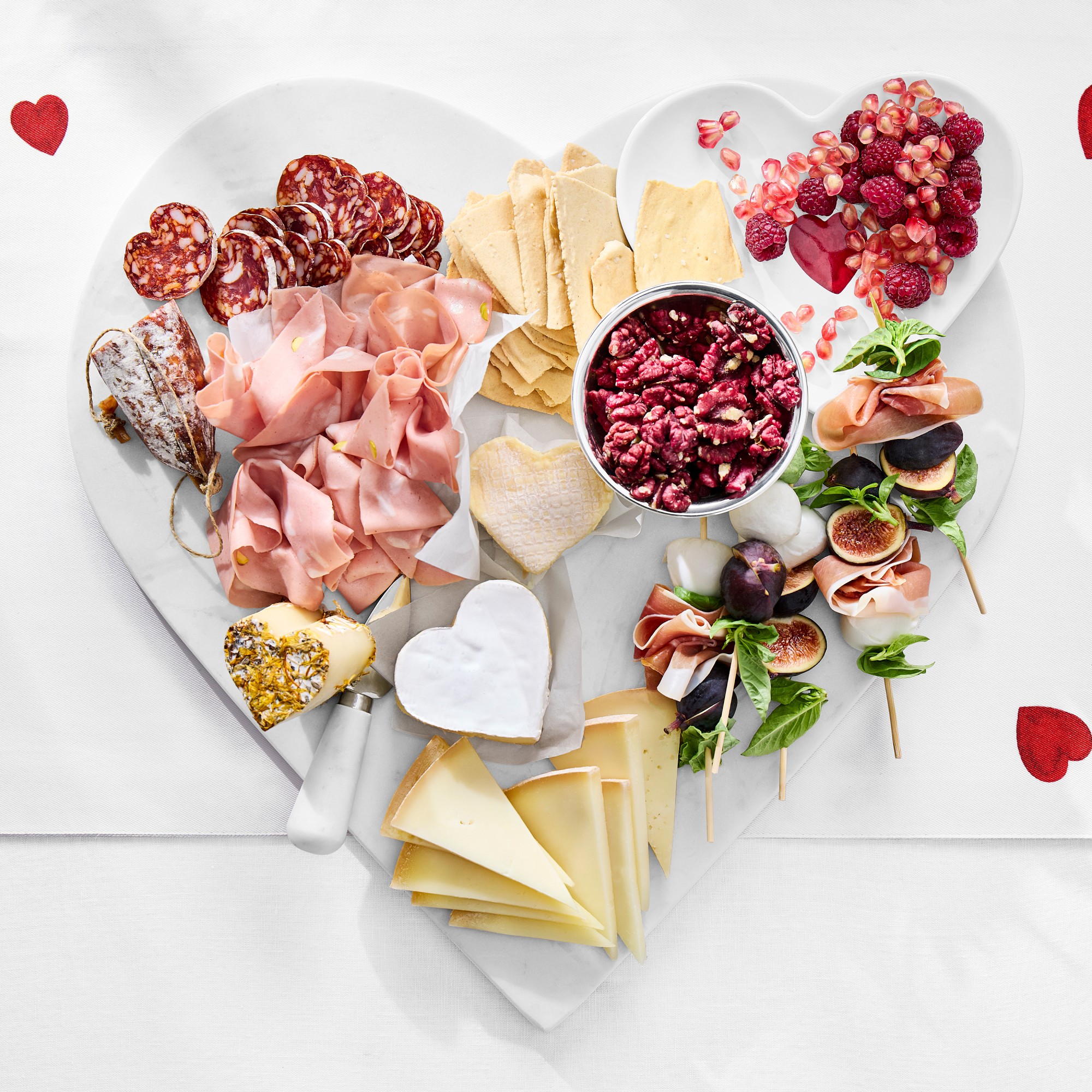 White Marble Heart Cheese Board