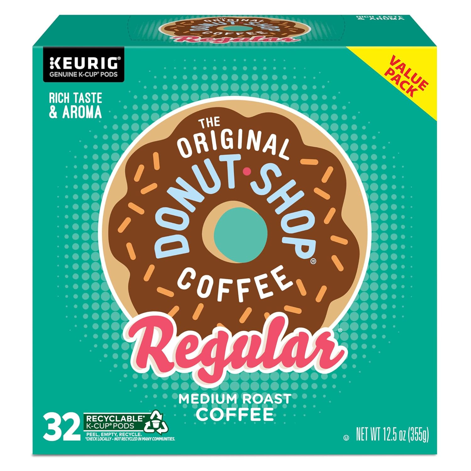 The Original Donut Shop Regular Keurig Single-Serve K-Cup Pods, Medium Roast Coffee, 96 Count