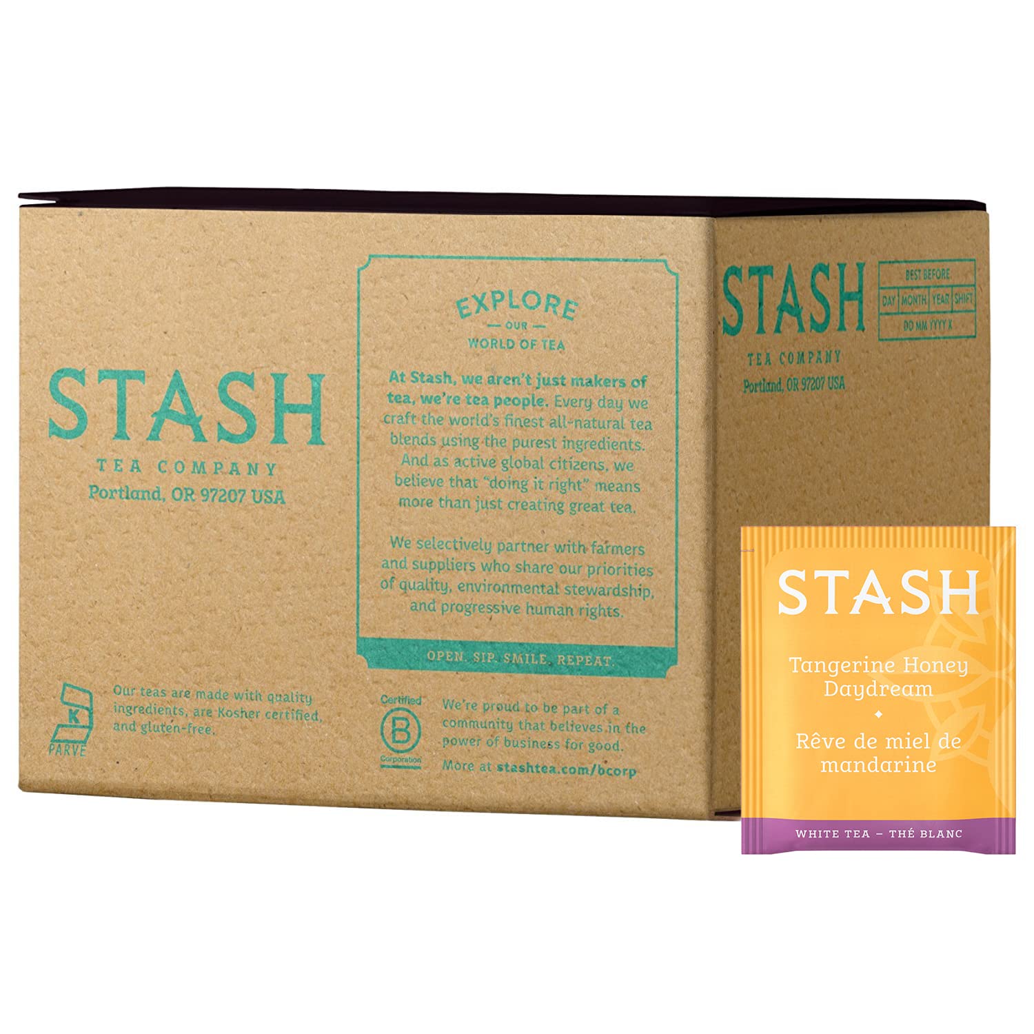 Stash Tea Double Bergamot Earl Grey Black Tea, Box of 100 Tea Bags