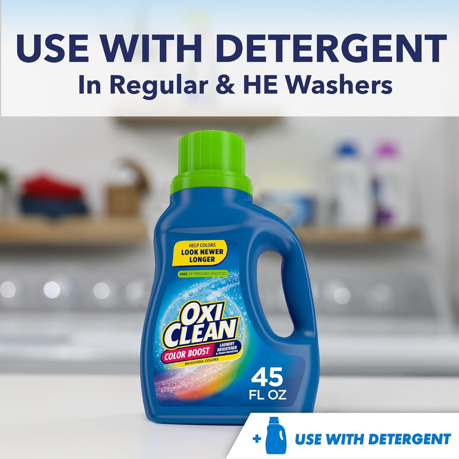 OxiClean Color Boost Laundry Brightener and Stain Remover Liquid Free, 45 fl oz