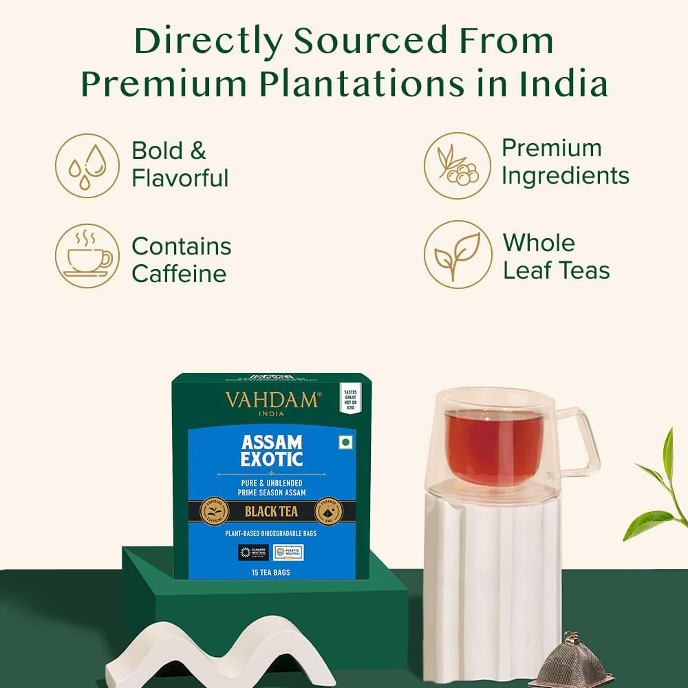 VAHDAM, Organic Turmeric Ginger Herbal Tea Bags (100 Pyramid Tea Bags) Caffeine Free, Non GMO, Gluten Free | 100% Pure Herbal Blend - Savory & Spicy | Plant-Based Tea Bags | Resealable Ziplock Pouch