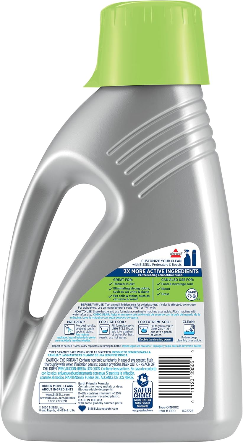 Bissell Professional Pet Urine Elimator with Oxy and Febreze Carpet Cleaner Shampoo 48 Ounce