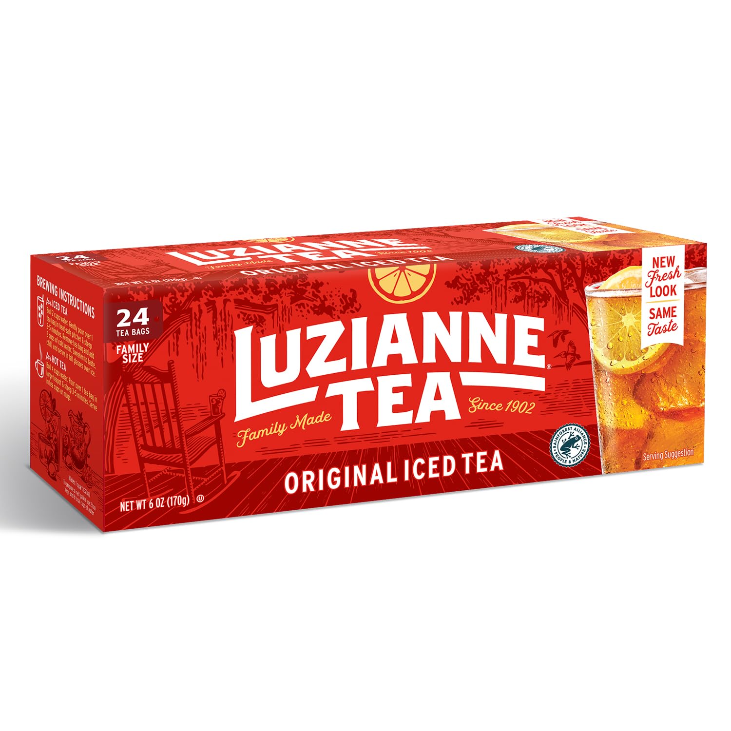 Luzianne Unsweetened Iced Tea Bags, Gallon Size, 24ct Box (Pack of 1)