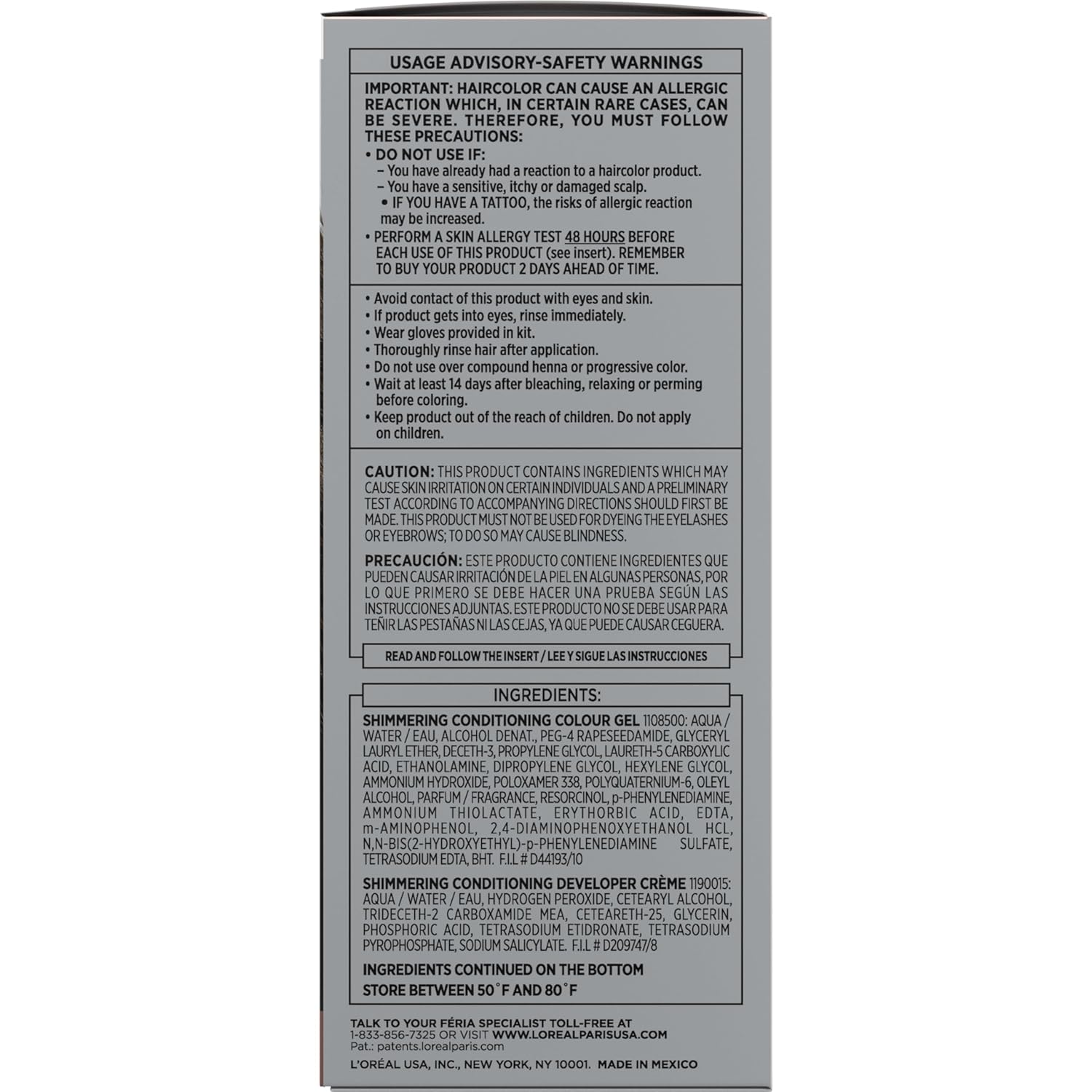 L'Oreal Paris Feria Hyper Platinum Advanced Lightening System Hair Bleach, Lifts Up To 8 Levels, Includes Anti Brass Purple Conditioner, 1 Hair Dye Kit