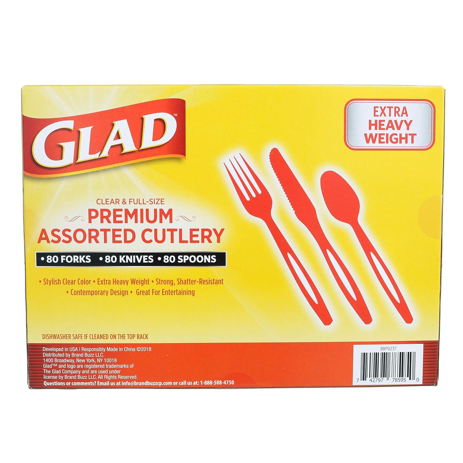 Glad, 240 Count (Pack of 1), Clear Assorted Cutlery