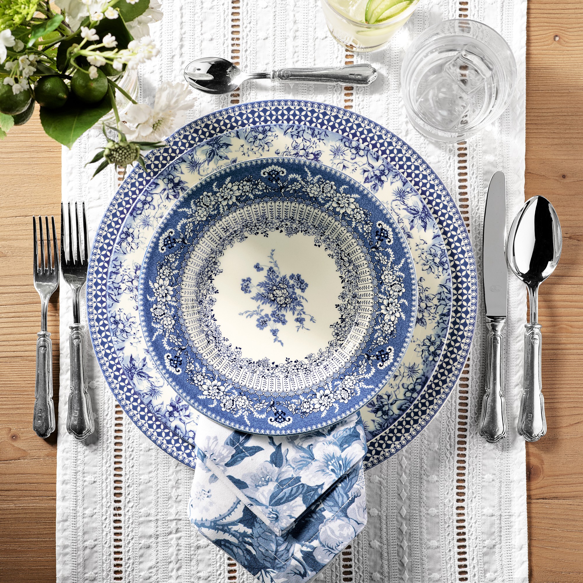 English Floral Dinner Plates