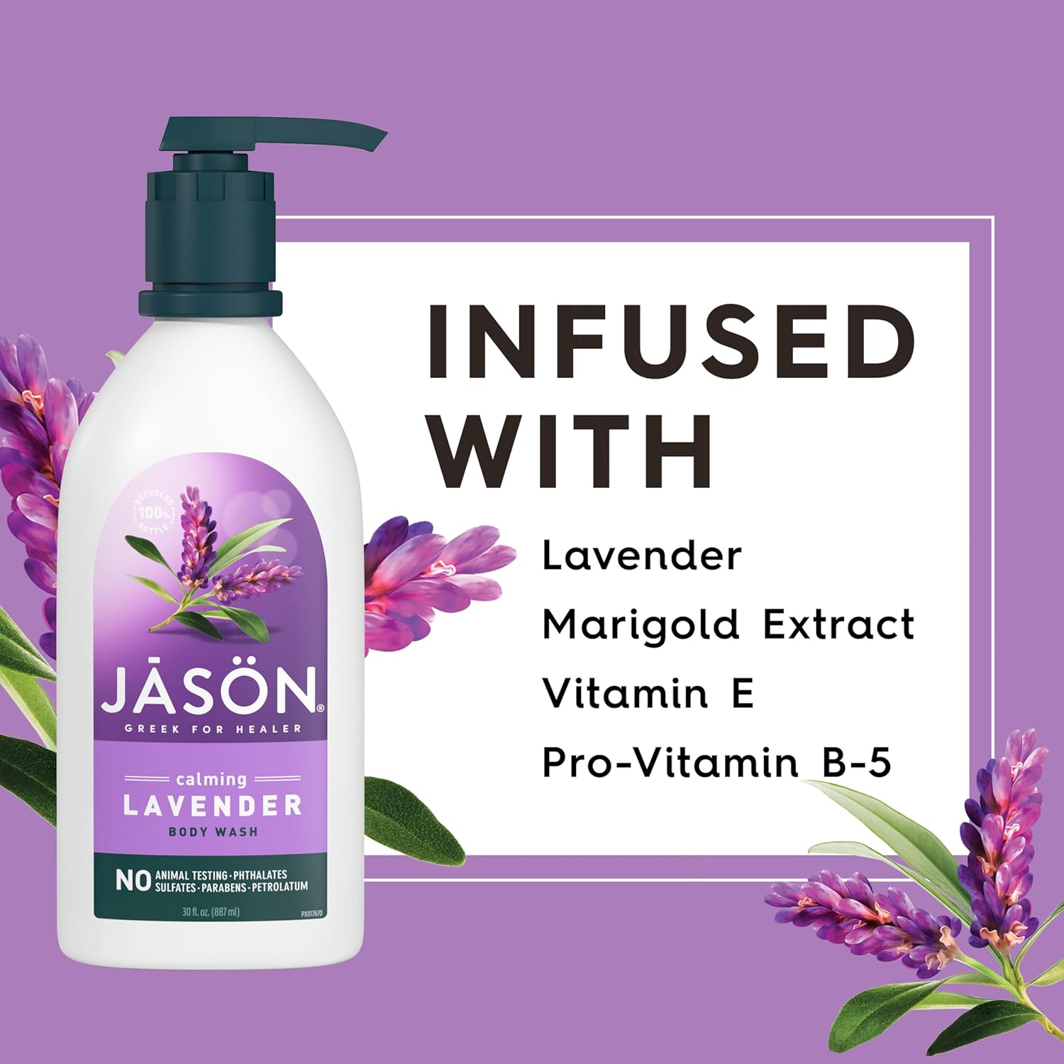 JASON Lavender Calming Body Wash, For a Gentle Feeling Clean, 30 Fluid Ounces