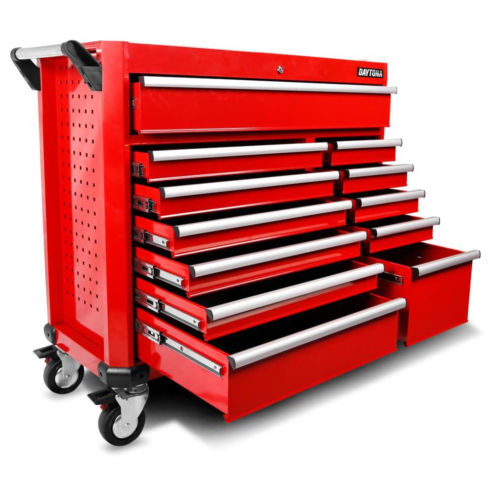 Daytona D655PS 655-Piece Machinery Tool Set with 43-Inch 12-Drawer Red Roller Cabinet
