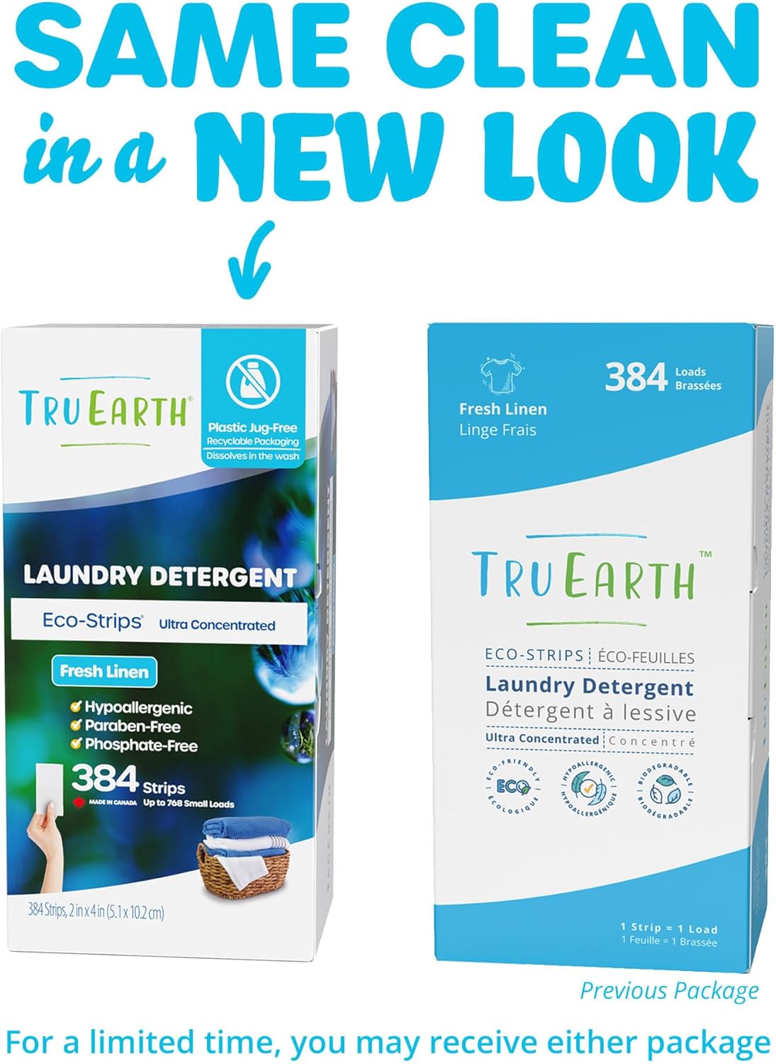 Tru Earth Compact Dry Laundry Detergent Sheets - Up to 64 Loads (32 Sheets) - Paraben-Free - Original Eco-Strip Liquidless Laundry Detergent, Travel Laundry Sheets - Fresh Linen