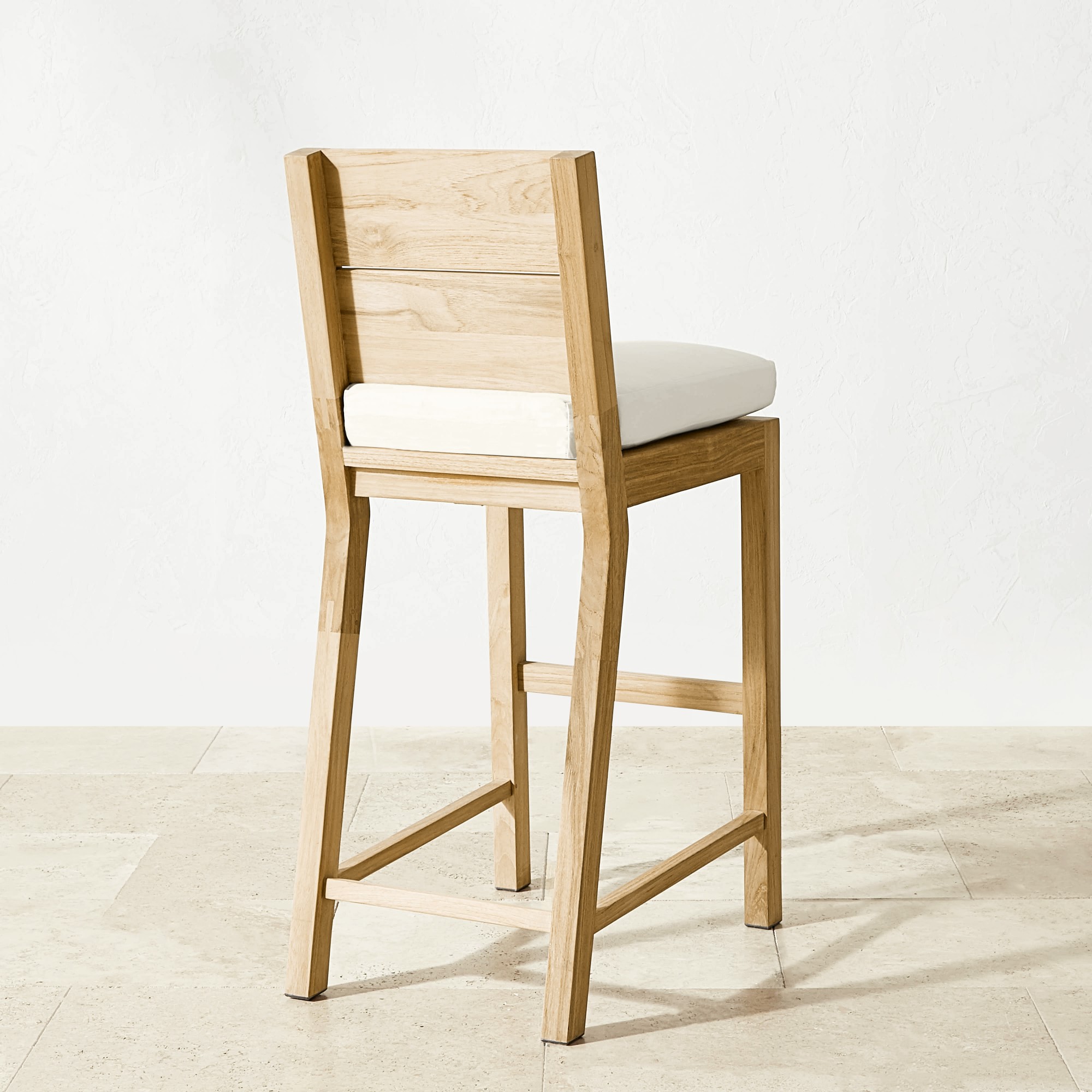 Larnaca Outdoor Natural Teak Bar Stool