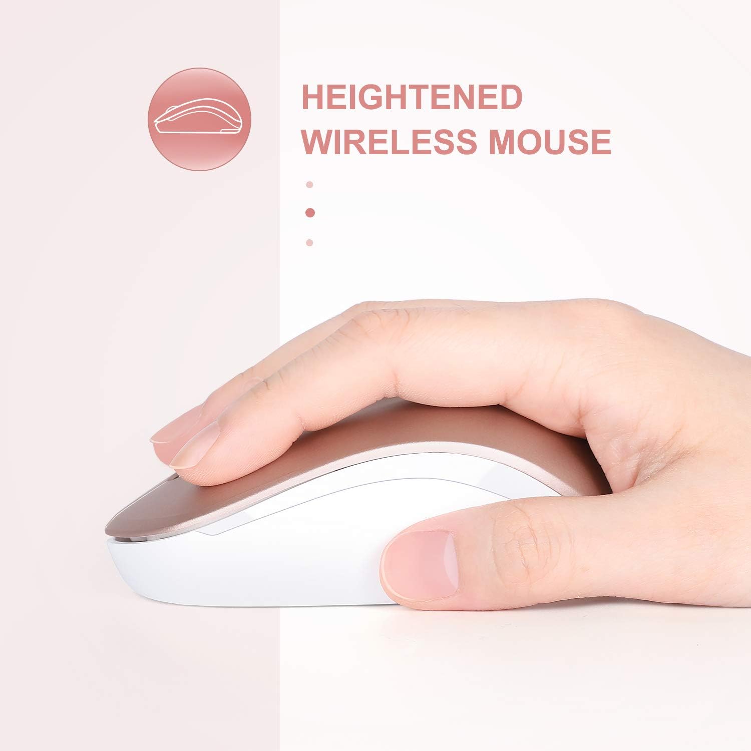 seenda Wireless Mouse, 2.4G Noiseless Mouse with USB Receiver - Portable Computer Mice for PC, Tablet, Laptop with Windows System - Mint Green