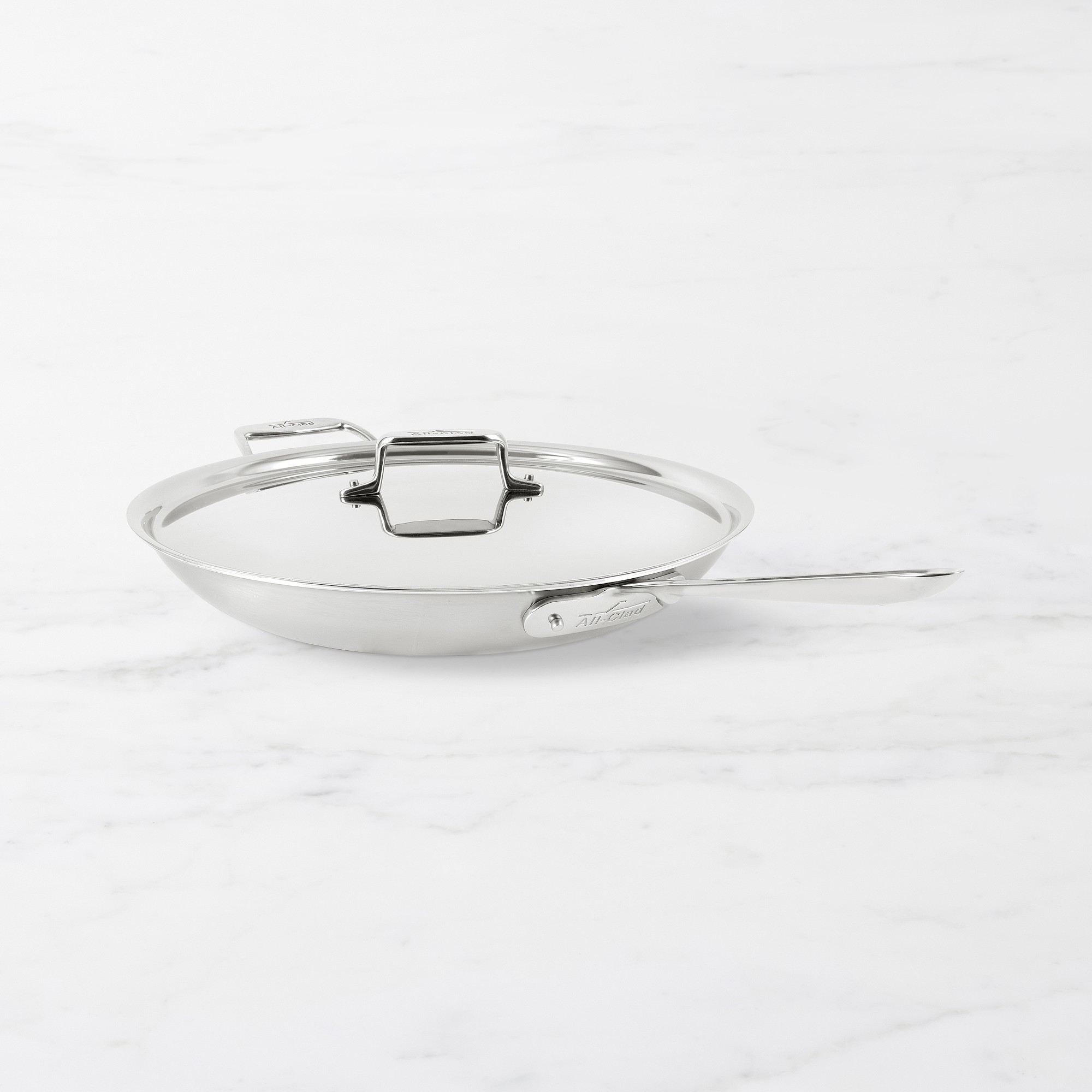 All-Clad D5® Brushed Stainless-Steel Covered Fry Pan, 14