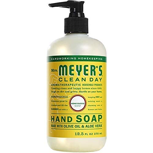MRS. MEYER'S CLEAN DAY Hand Soap, Made with Essential Oils, Biodegradable Formula, Honeysuckle, 12.5 fl. oz - Pack of 3