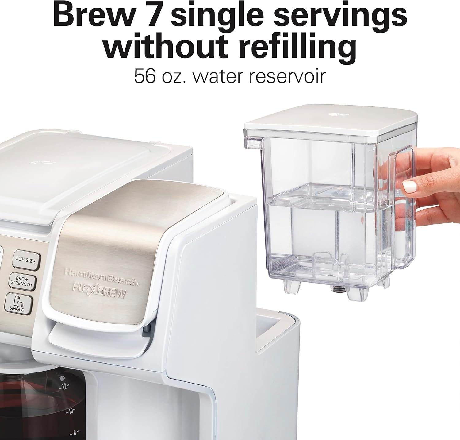 Hamilton Beach FlexBrew Trio 2-Way Coffee Maker, Compatible with K-Cup Pods or Grounds, Combo, Single Serve & Full 12c Pot, Black - Fast Brewing (49902)