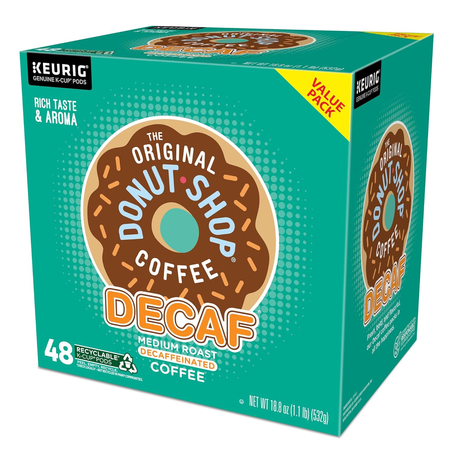 The Original Donut Shop Regular Keurig Single-Serve K-Cup Pods, Medium Roast Coffee, 96 Count