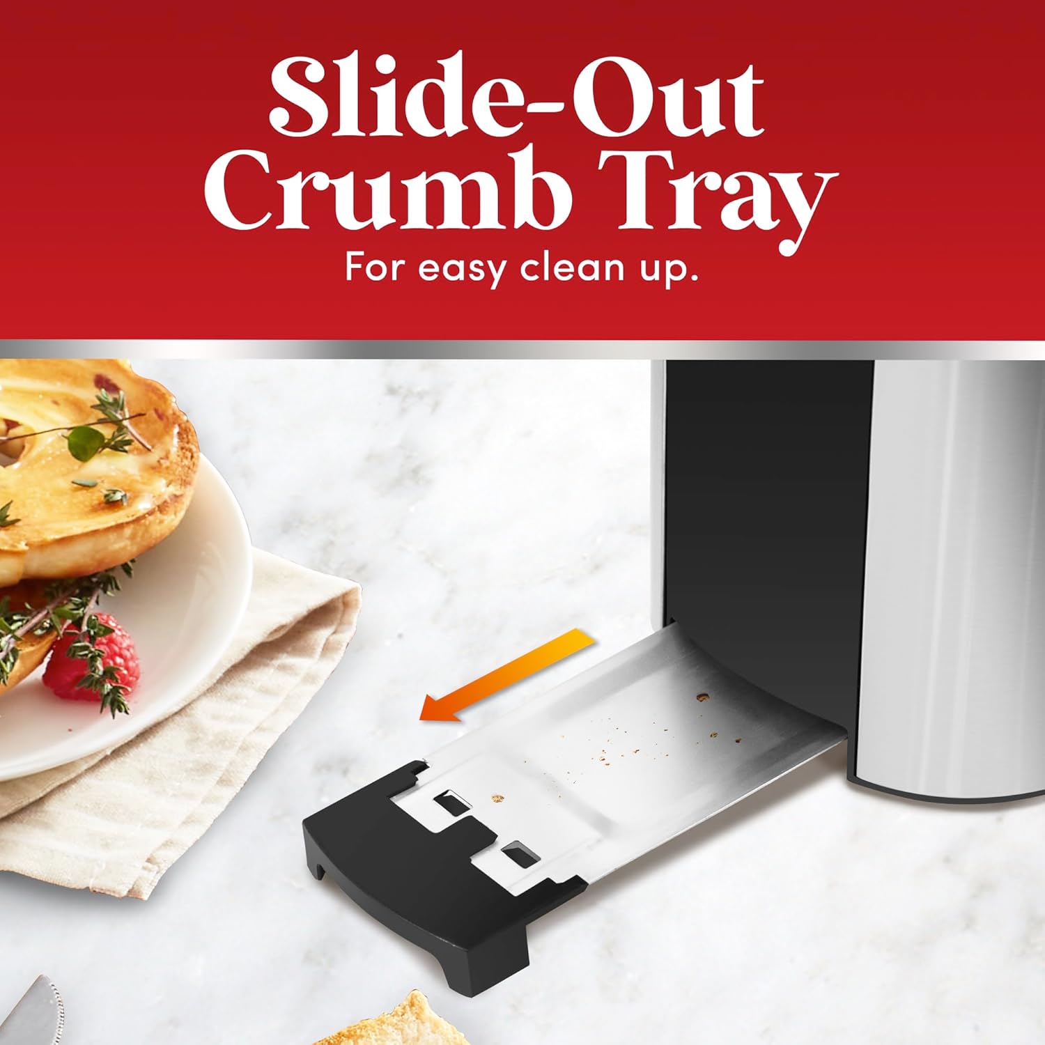 Elite Gourmet ECT-3100 Long Slot 4 Slice Toaster, Reheat, 6 Toast Settings, Defrost, Cancel Functions, Built-in Warming Rack, Extra Wide Slots for Bagels & Waffles, Stainless Steel & Black