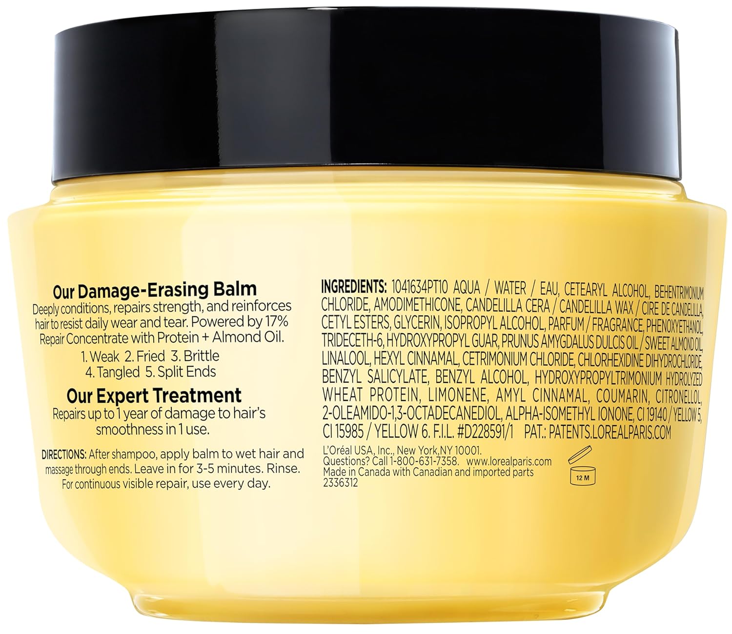 L'Oreal Paris Elvive Total Repair 5 Damage-Erasing Balm with Almond and Protein, 8.5 Ounce