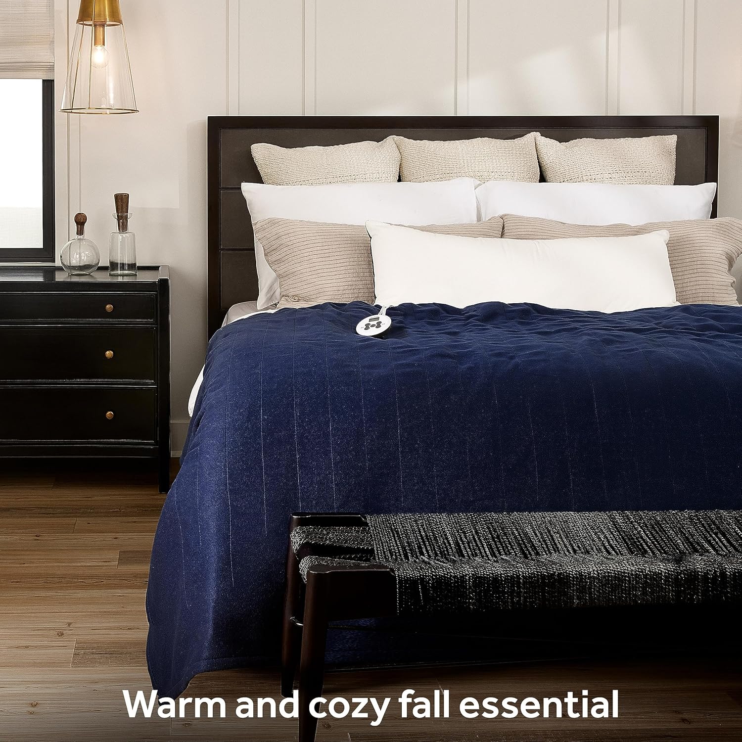 Sunbeam Royal Ultra Rodeen Blue Plaid Heated Personal Throw / Blanket, Cozy-Warm, Adjustable Heat Settings