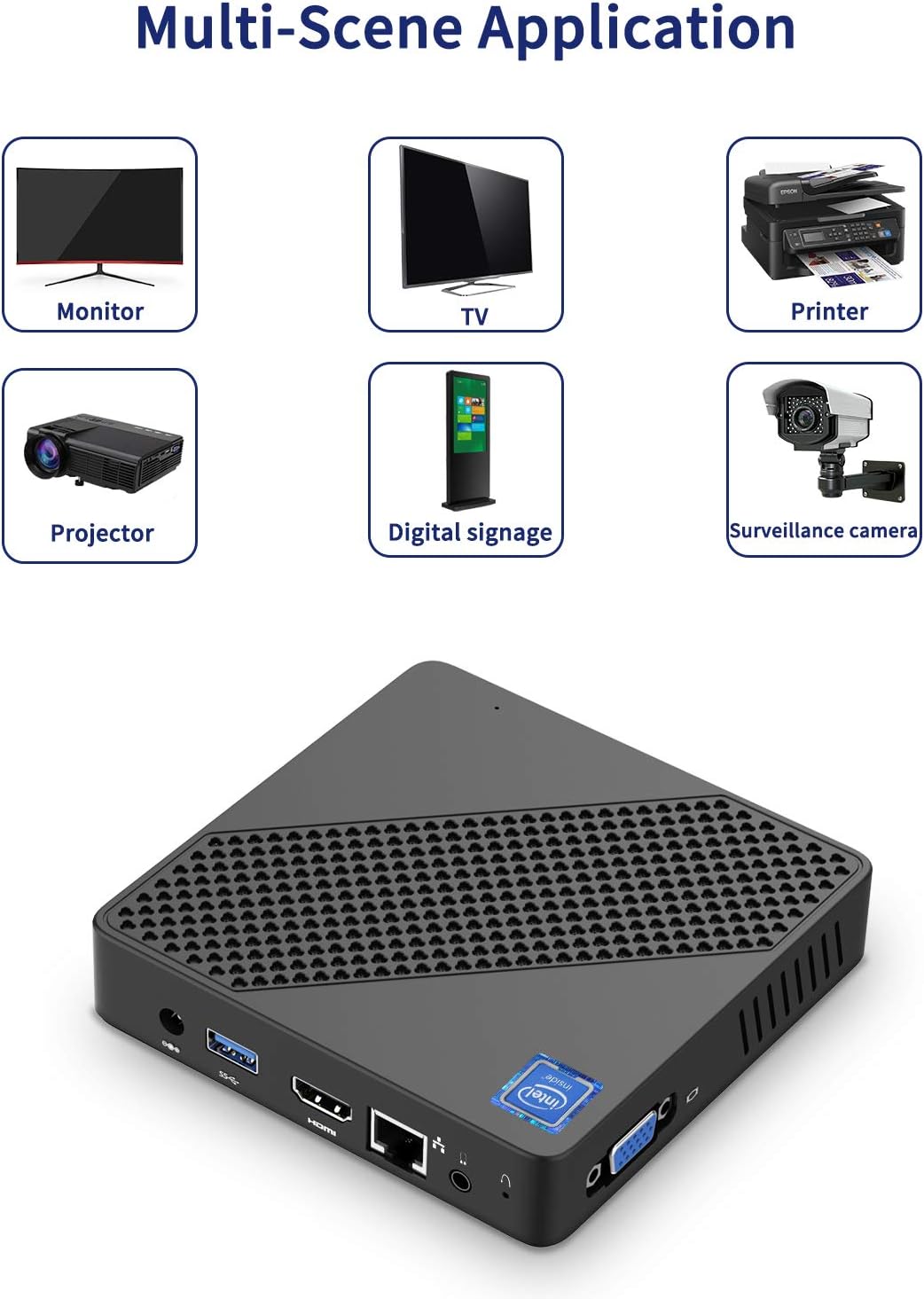 COOFUN Z83-W Mini PC, Atom x5-Z8350 Processor 2GB/32GB 1000Mbps LAN 2.4/5.8G Dual Band WiFi BT 4.0 with HDMI and VGA Ports, Windows 10,Fanless Computer