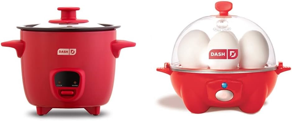 DASH Mini Rice Cooker Steamer with Removable Nonstick Pot, Keep Warm Function & Recipe Guide, .5 Quart, for Soups, Stews, Grains & Oatmeal - Aqua