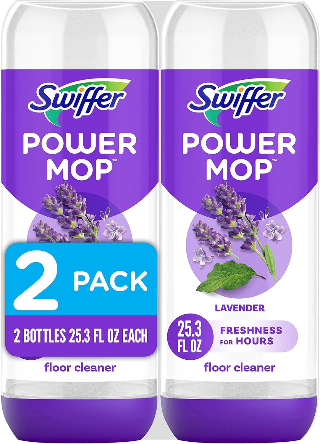 Swiffer PowerMop Floor Cleaning Solution with Fresh Scent, 25.3 fl oz, 2 Pack