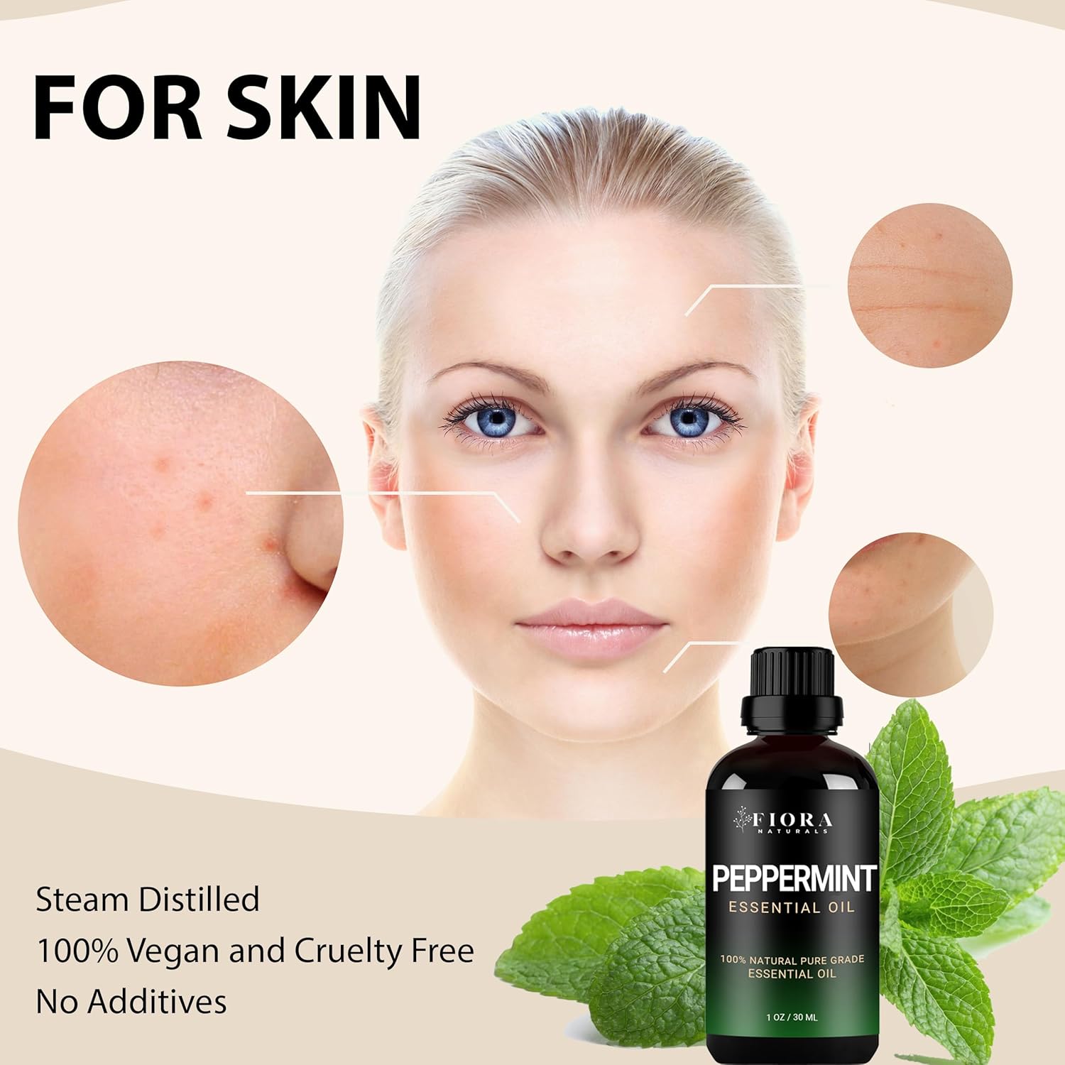 Tea Tree Essential Oil by Fiora Naturals- 100% Pure Organic Oil, for Face, Hair, Skin, Acne, Scalp, Foot and Toenails. Melaleuca Alternifolia, 1 oz /30ml