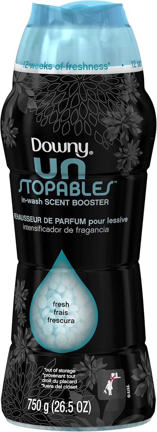Downy Unstopables In Wash Scent Booster Beads, Fresh Scent, 24 oz, Downy Scent Booster Beads, Unstoppable Laundry Beads, Odor Protection