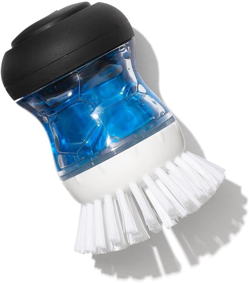 OXO Good Grips Soap Dispensing Palm Brush, Black/Clear/White