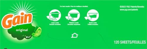 Gain Original Dryer Sheets, 120 Count