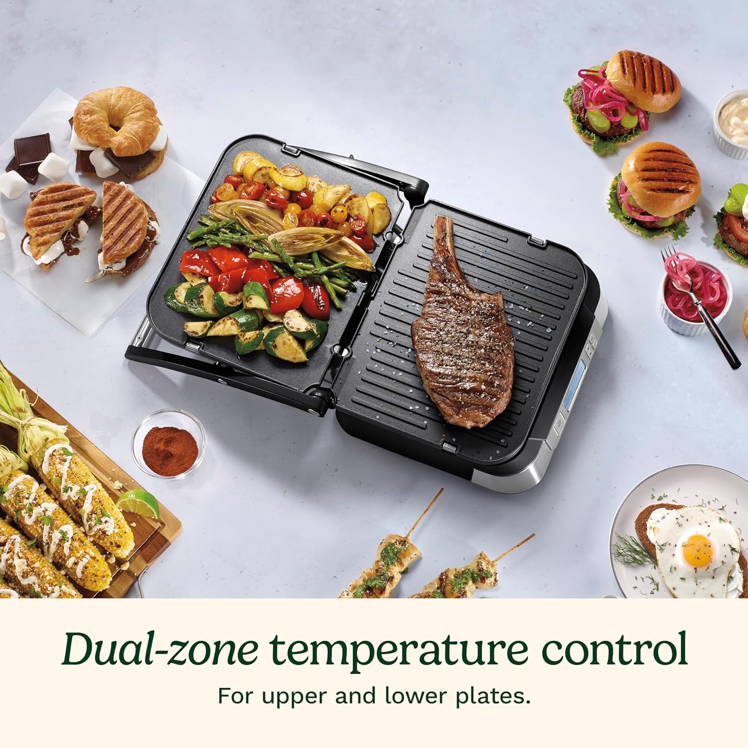 Cuisinart Panini Press, Stainless Steel Griddler, Sandwich Maker & More, 5-IN-1, GR-4NP1