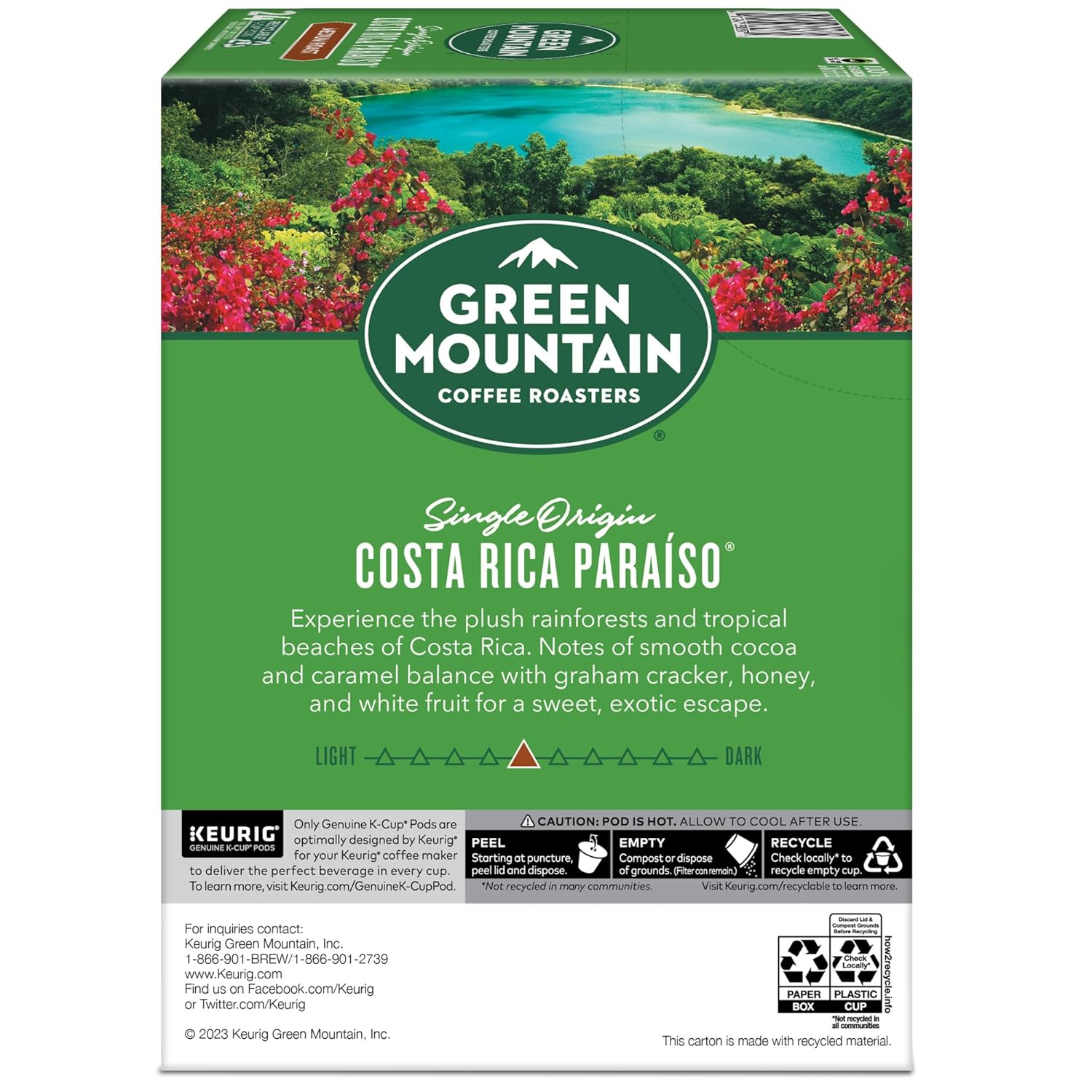 Green Mountain Coffee Roasters Half Caff Keurig Single-Serve K-Cup pods, Medium Roast Coffee, 72 Count (6 Packs of 12)