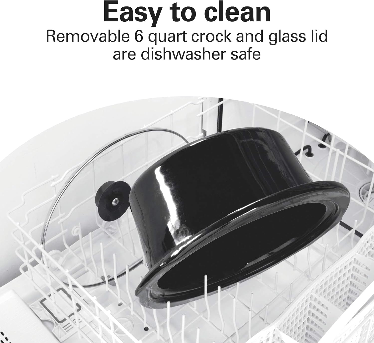 Hamilton Beach Portable 6 Quart Set & Forget Digital Programmable Slow Cooker with Lid Lock, Temperature Probe, Dishwasher Safe Crock & Lid, Black Stainless (33866)