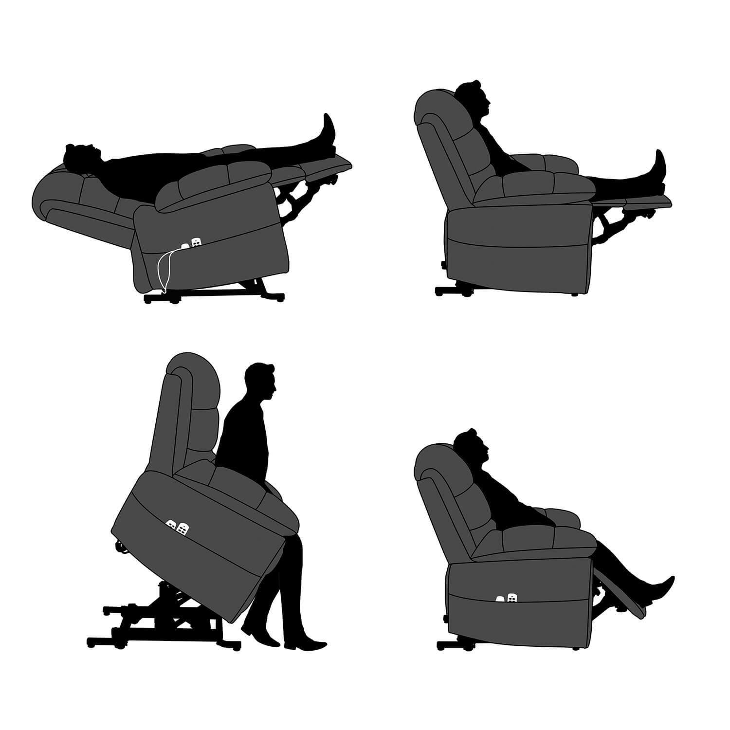 Zero Gravity Power Lift Recliner Chair, Three Motor