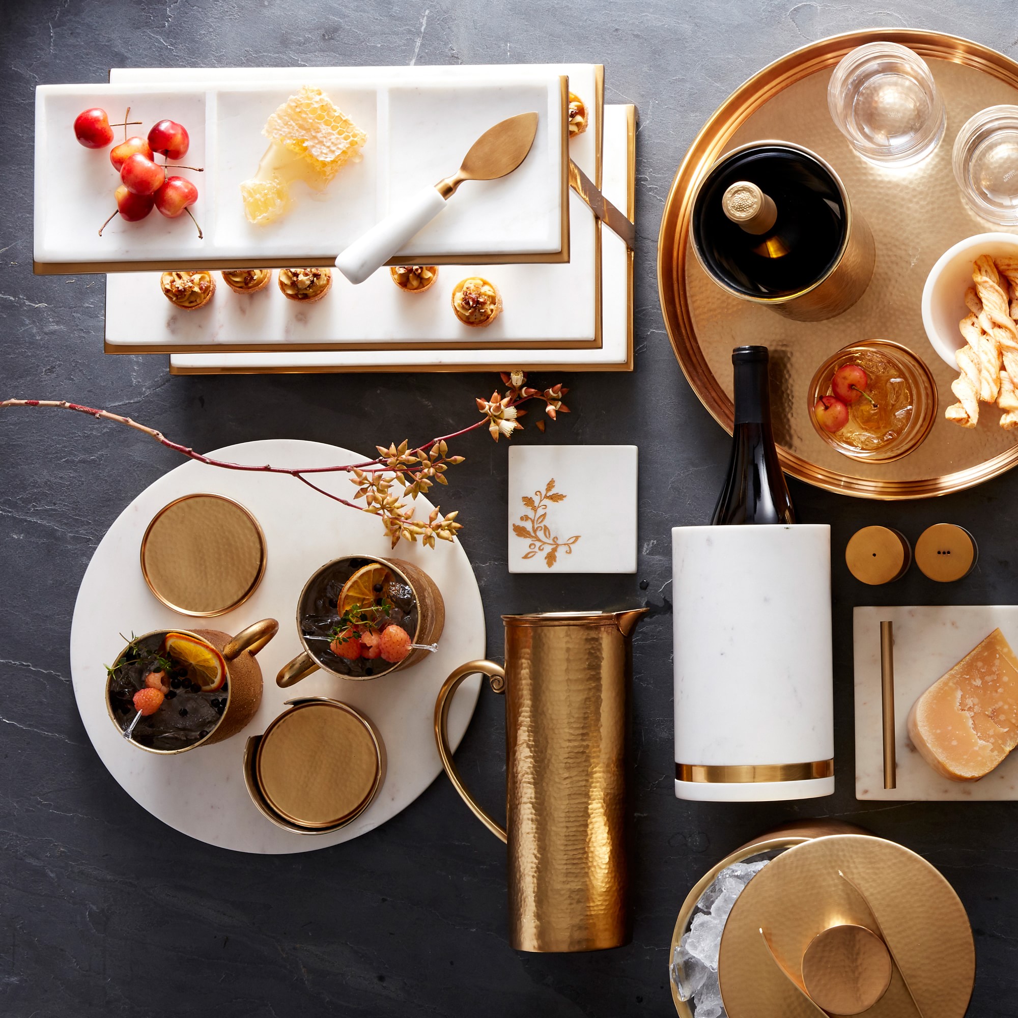 Antique Brass Hammered Wine Chiller