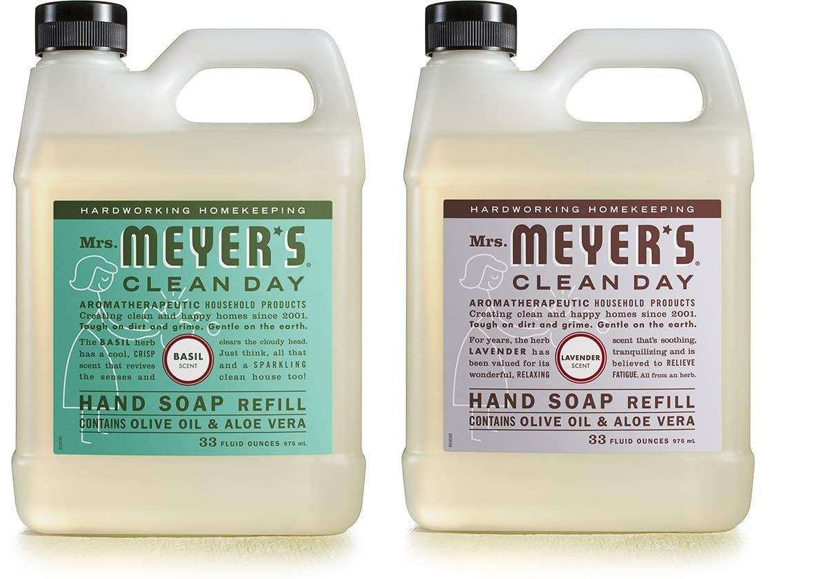 MRS. MEYER'S CLEAN DAY Liquid Hand Soap Refill, Cruelty Free and Biodegradable Formula, Lemon Verbena Scent, 33 oz