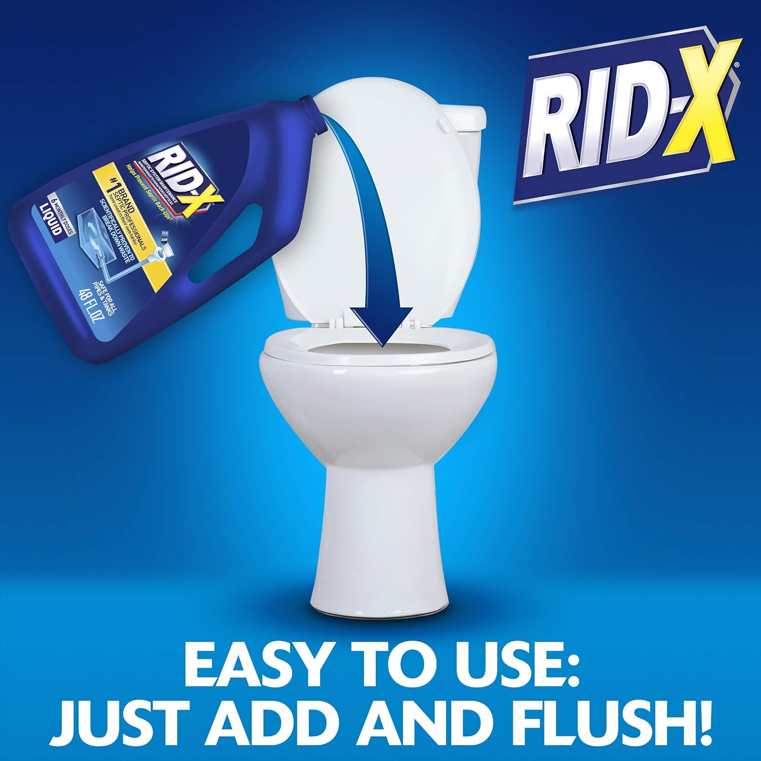 RID-X Septic Treatment, Septic Tank Treatment, 6 Month Supply Of Liquid, 48 oz