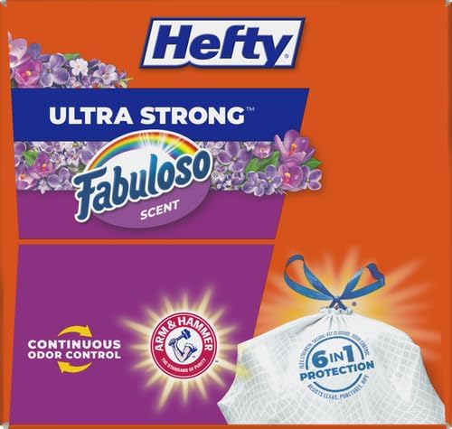 Hefty Ultra Strong Tall Kitchen Trash Bags, Lavender & Sweet Vanilla Scent, 13 Gallon, 80 Count
