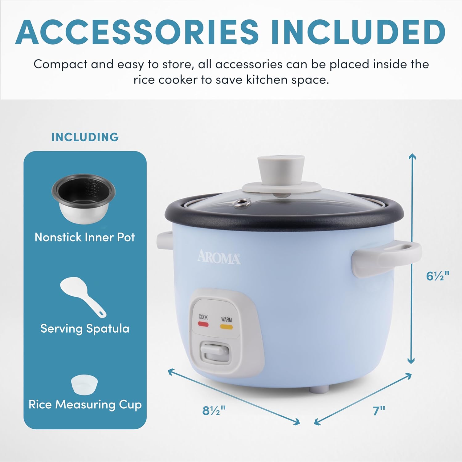 Aroma Housewares 4-Cups (Cooked) / 1Qt. Rice & Grain Cooker (ARC-302NG), White