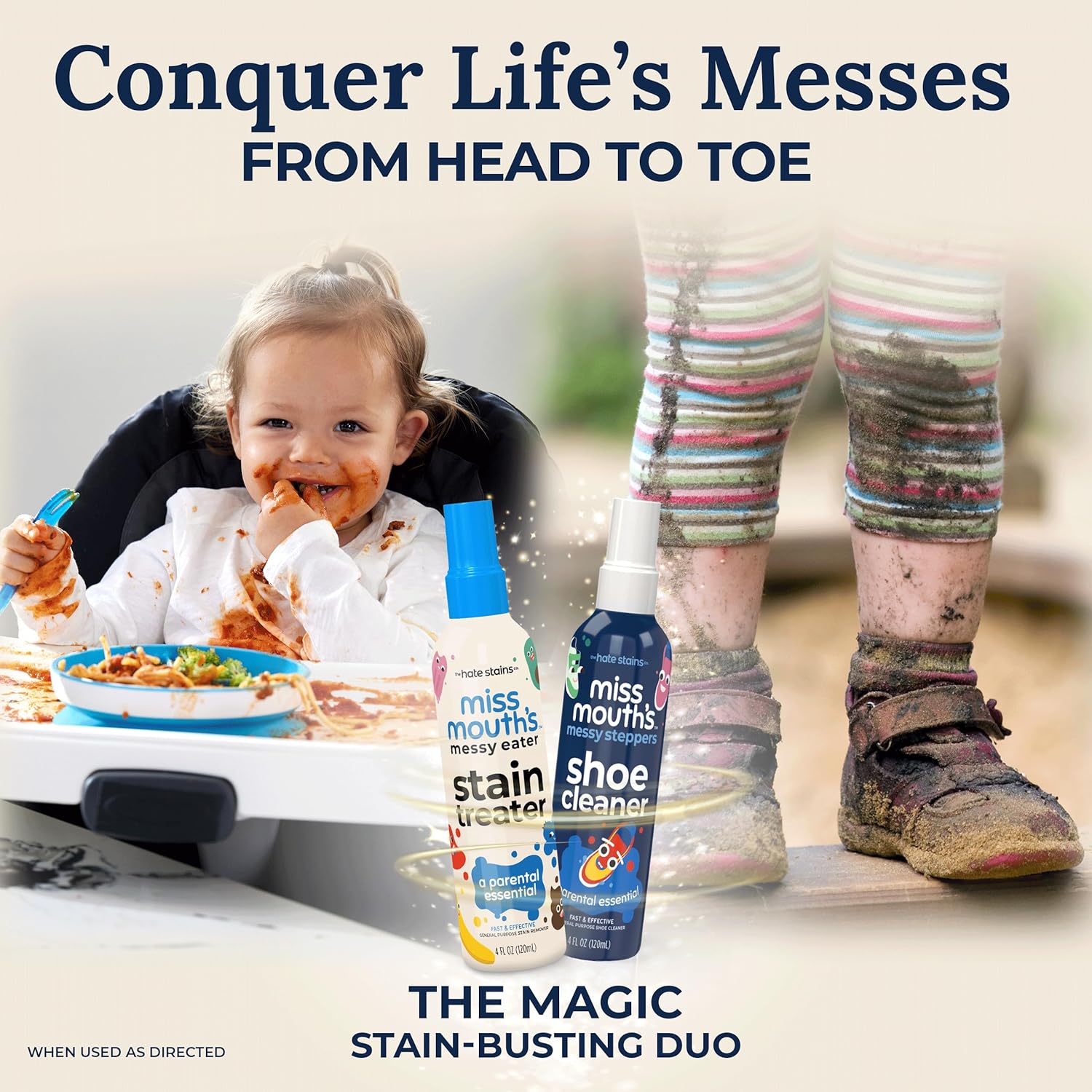 Miss Mouth's Messy Eater Stain Treater Spray - 4oz Stain Remover - Newborn & Baby Essentials - No Dry Cleaning Food, Grease, Coffee Off Laundry, Underwear, Fabric